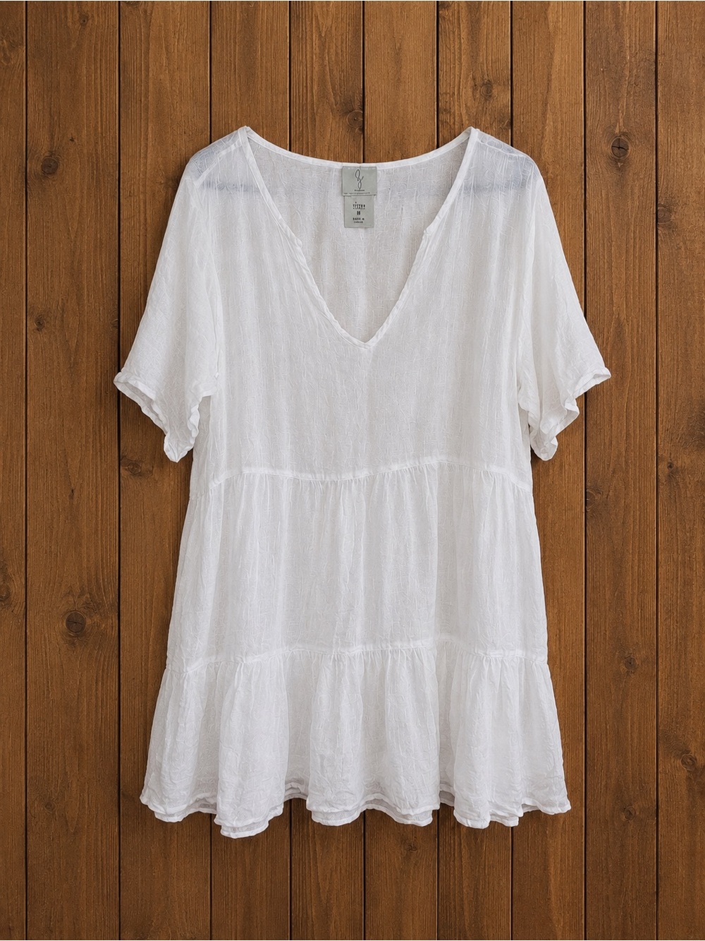 Anthropologie Joie 100% Linen White Tunic Dress Large Coastal Boho Cover Up